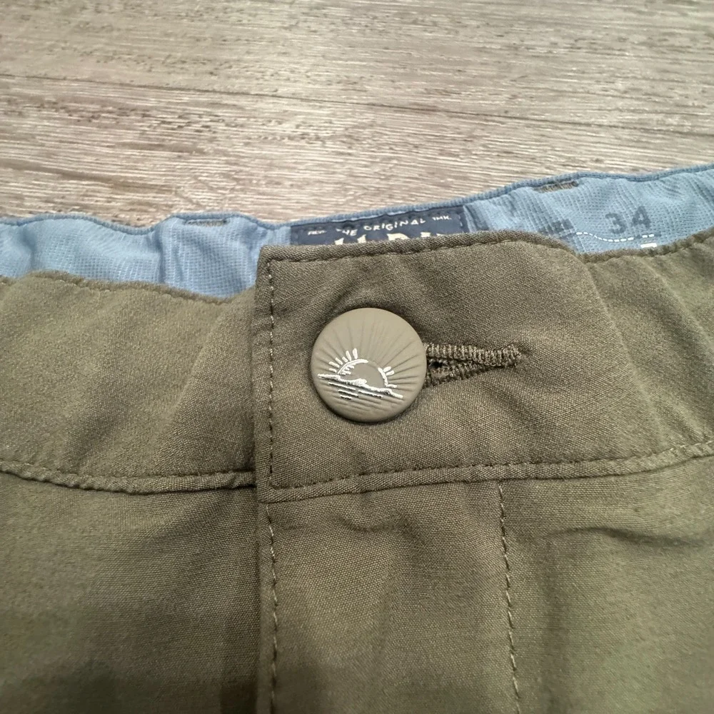 Faherty Shorts Mens 34 Green All Day Drawstring Performance Stretch 7